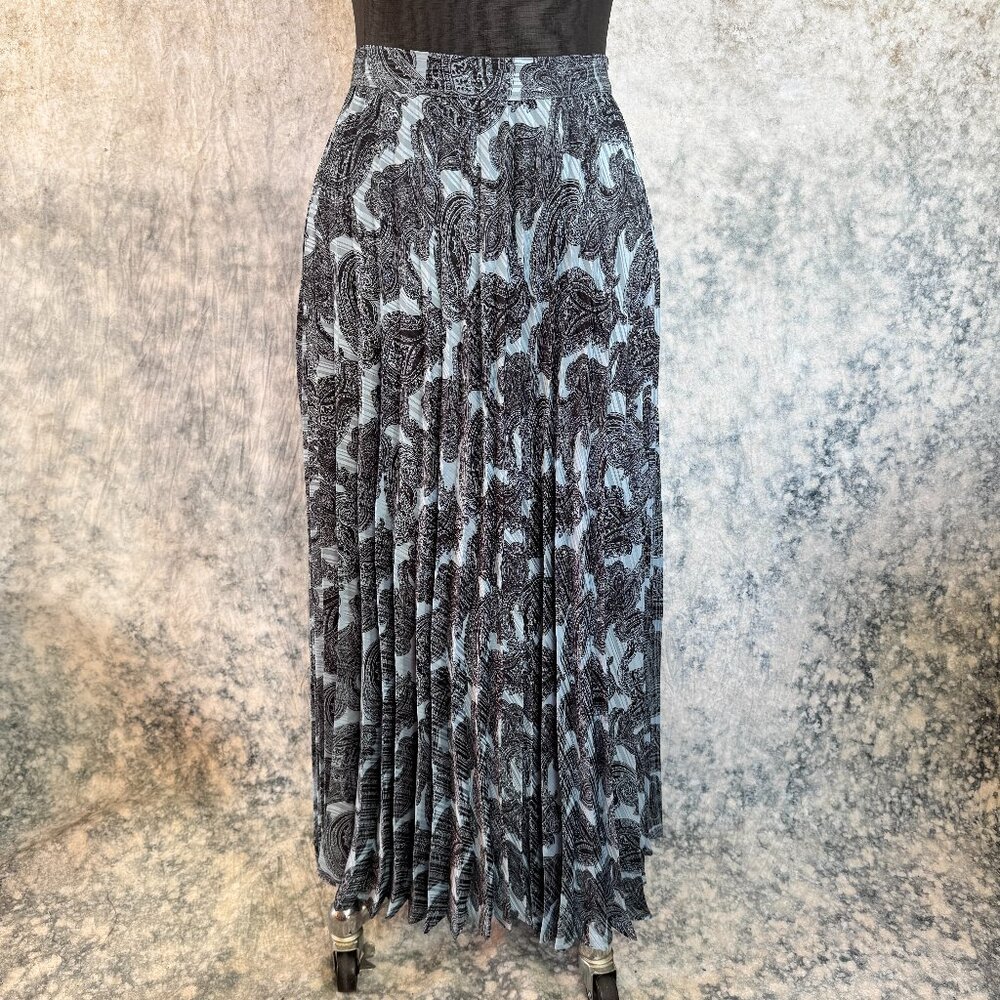 MNG by Mango Pleated Paisley Maxi Skirt - XL